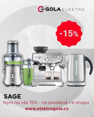 👉 Prémiové spotřebiče SAGE nyní se slevou 15 %! ☕ Vychutnejte si dokonale připravené espresso, 🥤 čerstvou šťávu plnou...